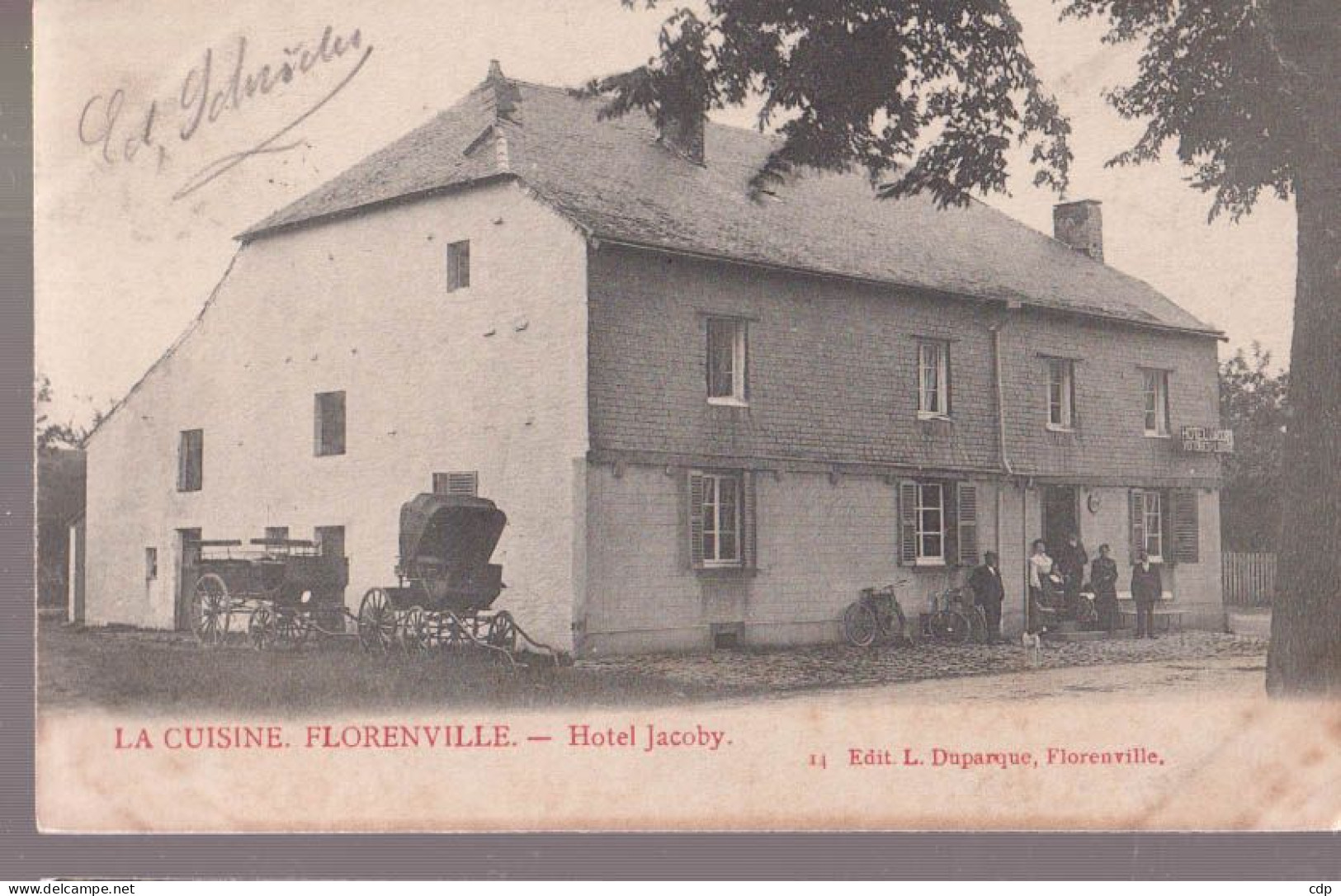 Cpa  LA CUISINE  Hotel   Attelage  1906 - Florenville