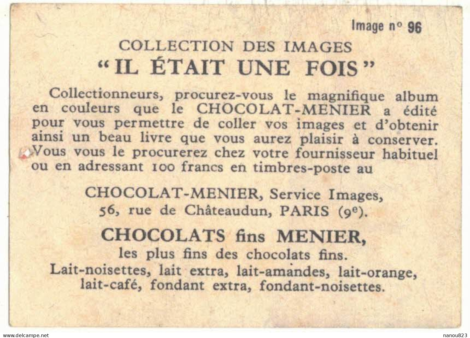 IMAGE CHROMO PUBLICITAIRE PUBLICITE CHOCOLAT MENIER CONTES DE PERRAULT IL ETAIT UNE FOIS LE PETIT POUCET - Menier