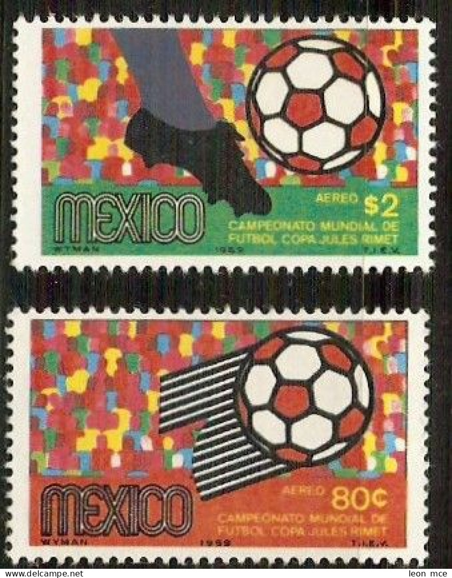 1969 MÉXICO FUTBOL Sc. C350-C351 MNH 9th. Jules Rimet Cup World Football Championship - Mexico