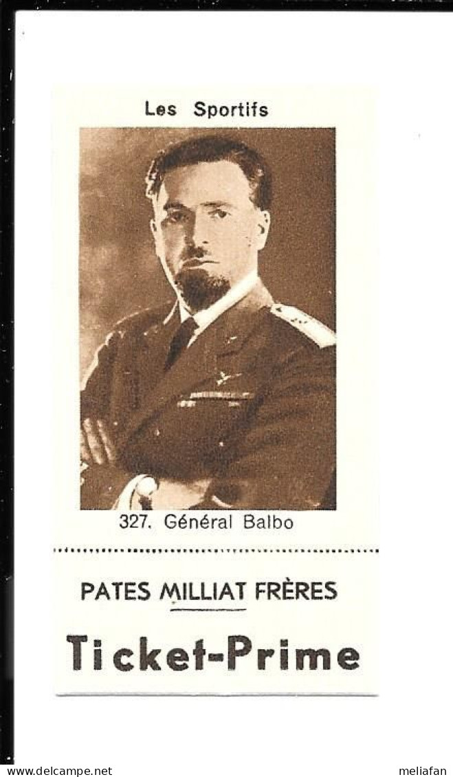 Y937 - FIGURINA MILLIAT - GENERALE ITALO BALBO - Aviación