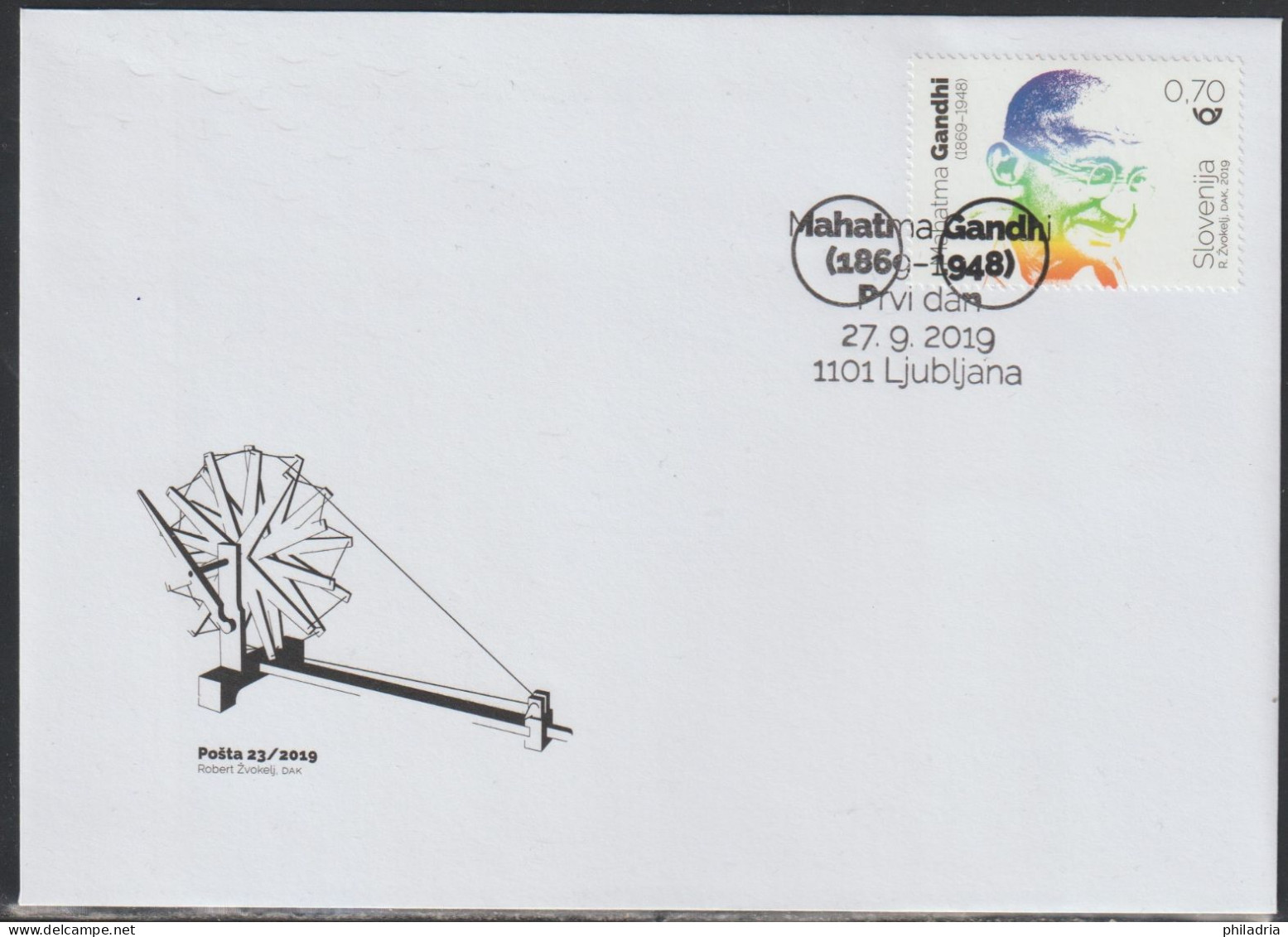 Slovenia, 2019, Gandhi, FDC - Mahatma Gandhi