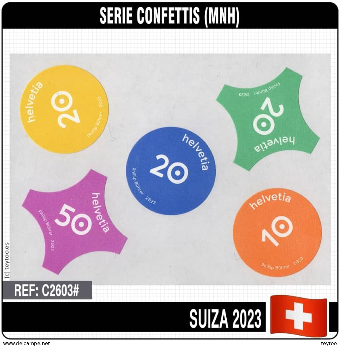 C2603# Suiza 2023. Serie Confettis (MNH) - Nuovi