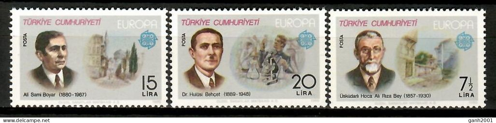 Turkey 1980 Turquía / Europa CEPT Famous People MNH Celebridades / Kg25  38-40 - 1980