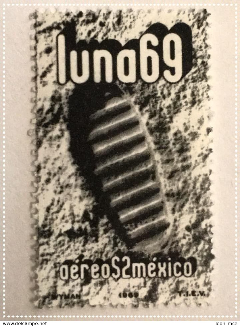 1969 MÉXICO LLEGADA DEL HOMBRE A LA LUNA Sc. C353 MNH, Astronaut's  Footprint On The Moon - Mexico