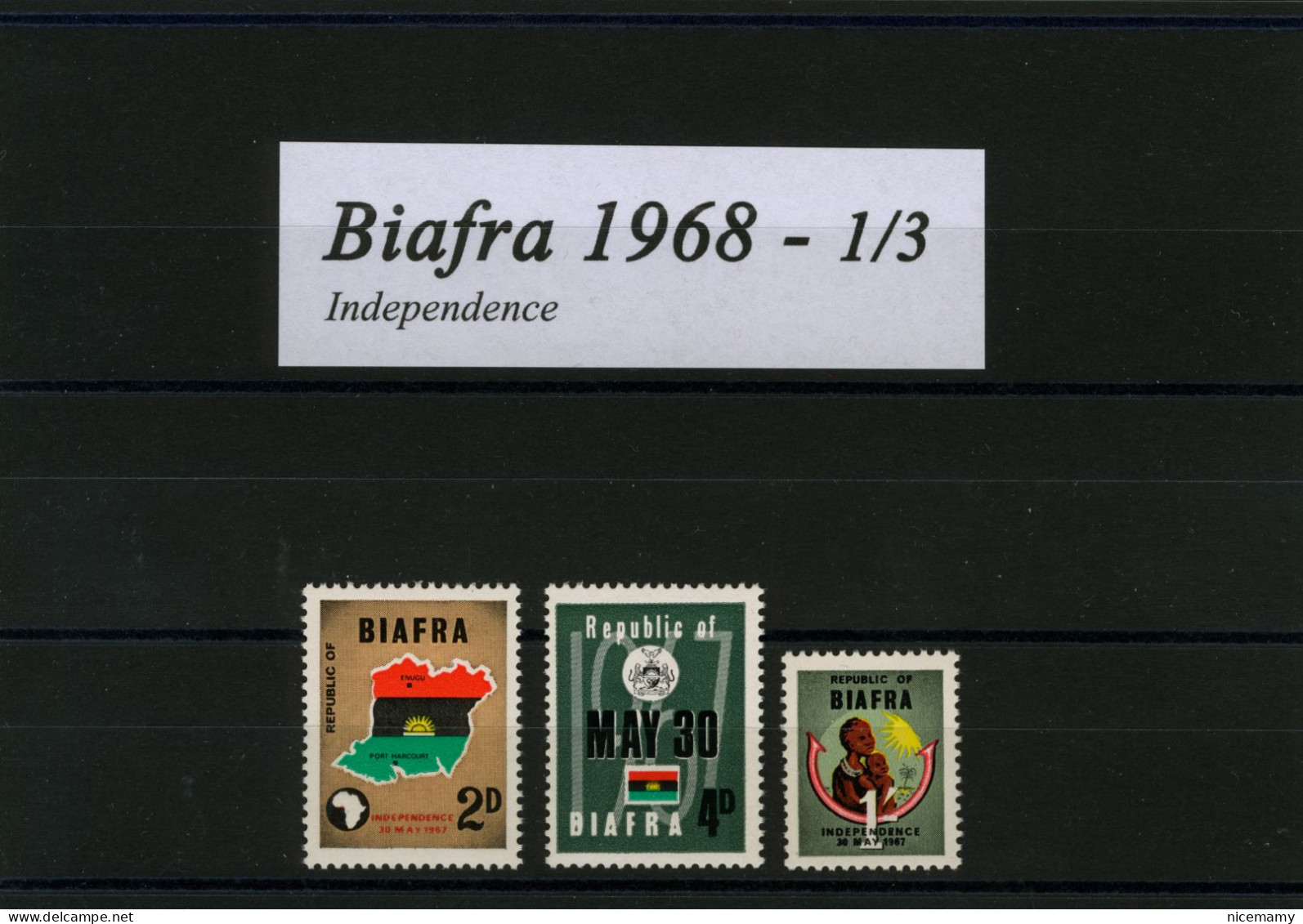 BIAFRA / NIGERIA 1968 MNH** SET INDEPENDENCE SG.1/3 - Nigeria (1961-...)