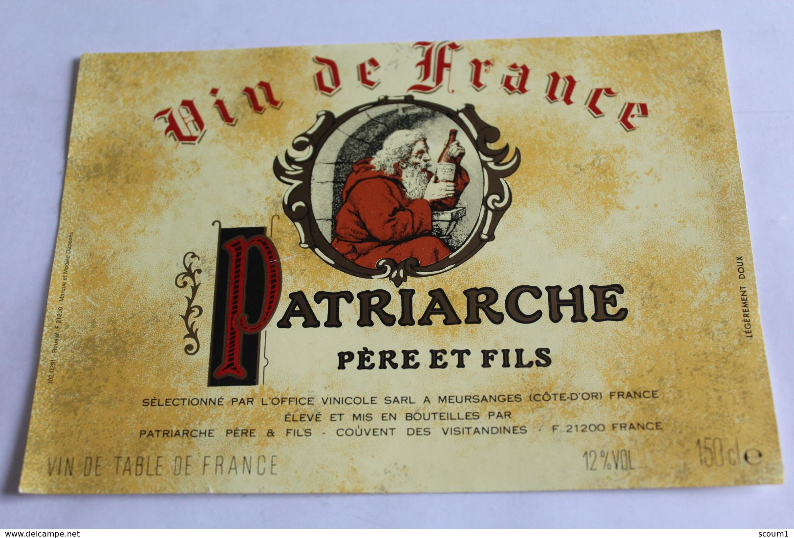 Etiquette Jamais Servie  Neuve    Vin De France Patriarche Pere Et Fils Vin De Table - Other & Unclassified