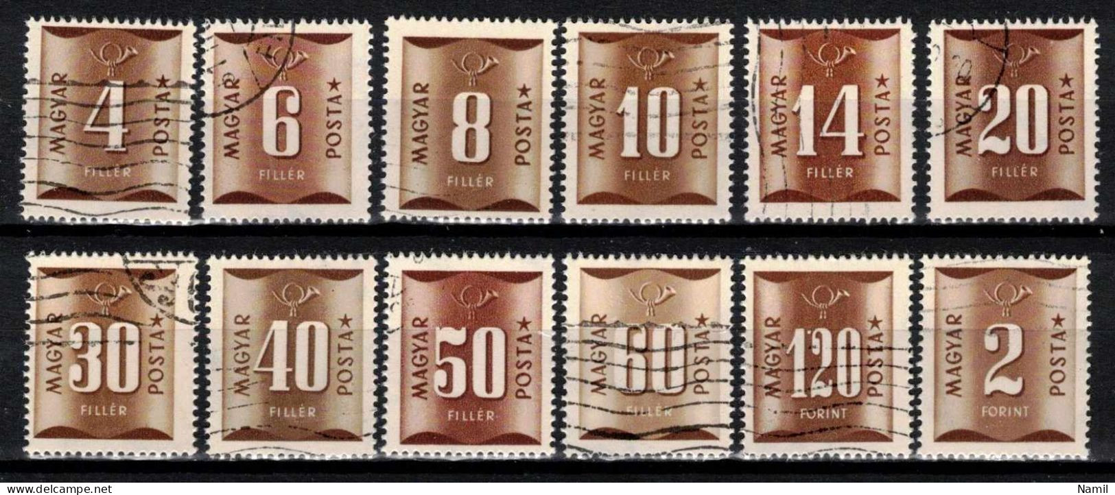 Hongrie 1951 Mi P 191-202 (Yv TT 185-96), Obliteré - Port Dû (Taxe)