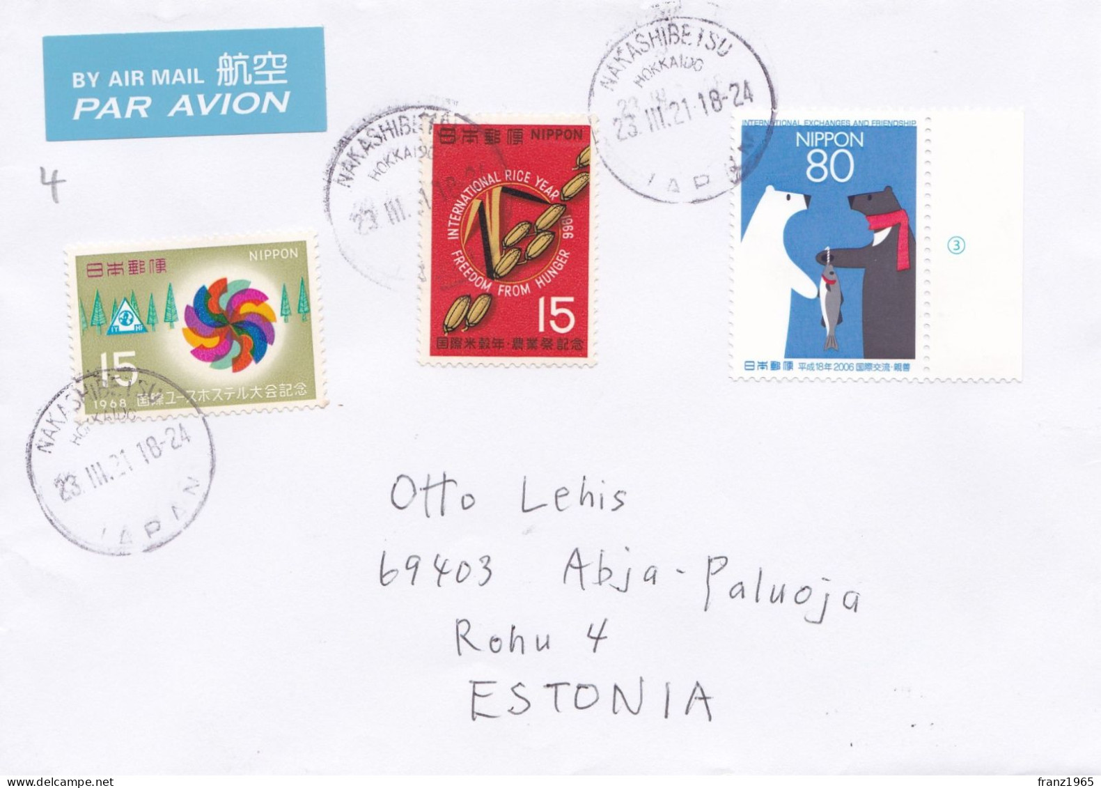 From Japan To Estonia - 2021 - Lettres & Documents