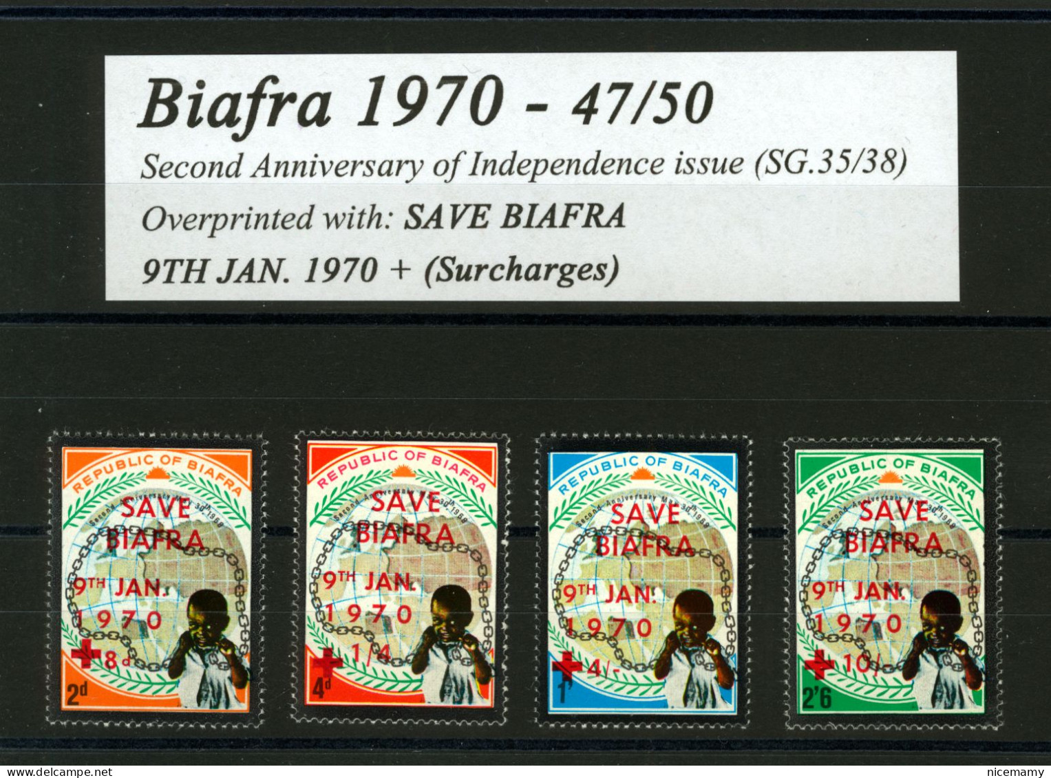 BIAFRA / NIGERIA 1970 MNH** SET OVERPRINT SAVE BIAFRA 9th JAN. 1970 - Nigeria (1961-...)