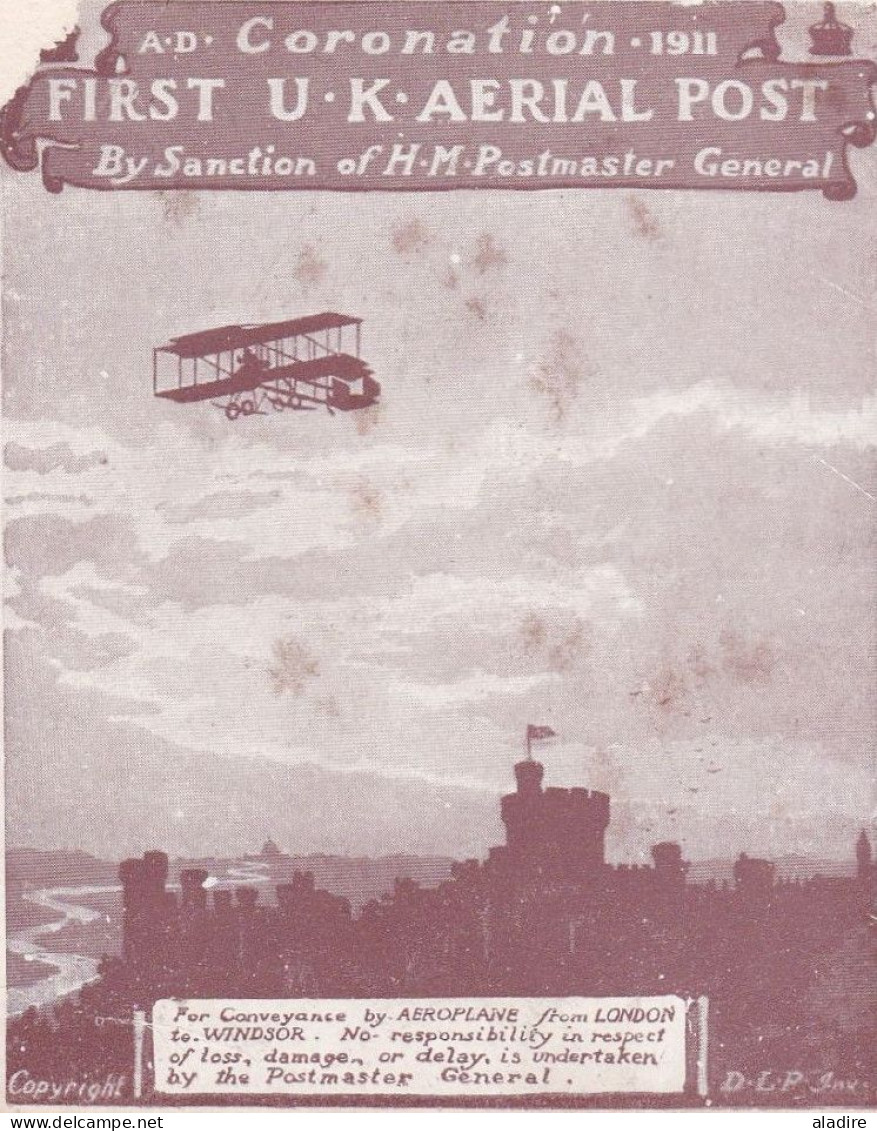 13 Septembre 1911 - Premier Vol Postal Du Royaume Uni London - Windsor - CP Vers Newcastle - First UK Aerial Post - Postmark Collection