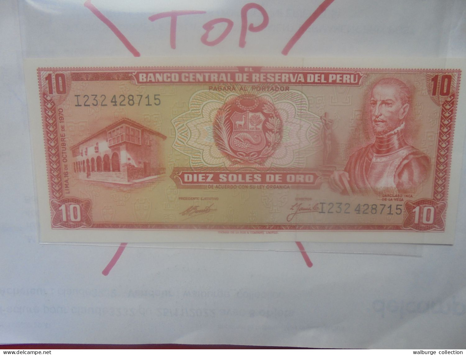 PEROU 10 SOLES 1970 Neuf (B.33) - Peru