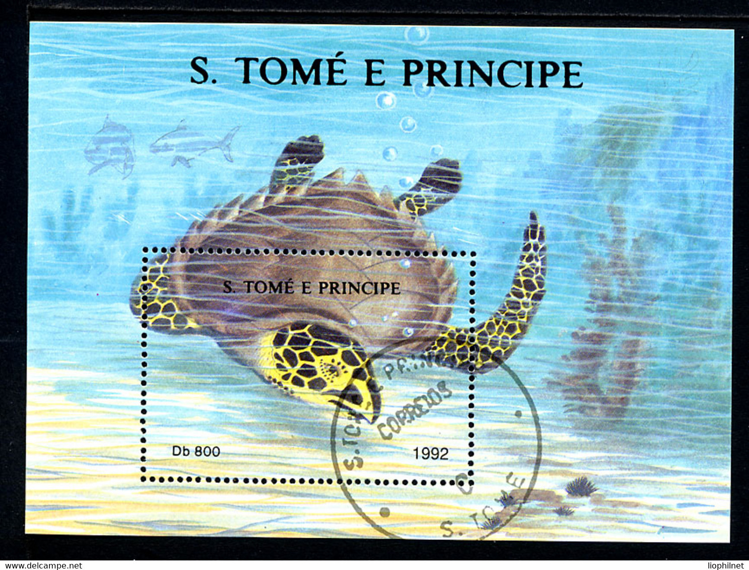 SAINT-THOMAS ET PRINCE SAO TOME E PRINCIPE 1992,  Yv. 123, TORTUE MARINE, 1 Bloc Oblitéré / Used. R672 - Tortues