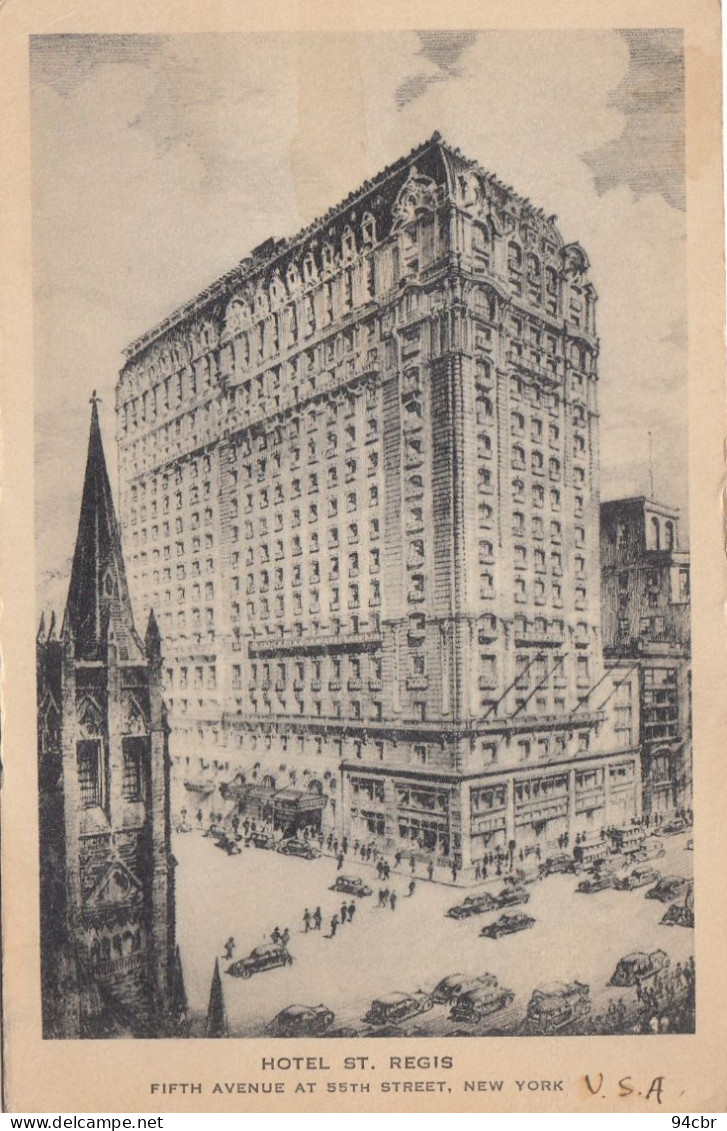 CPA (  Etats Unis) NEW YORK Hotel St Regis  Fifth Avenue At 55th Street    (b.bur Theme) - Cafés, Hôtels & Restaurants