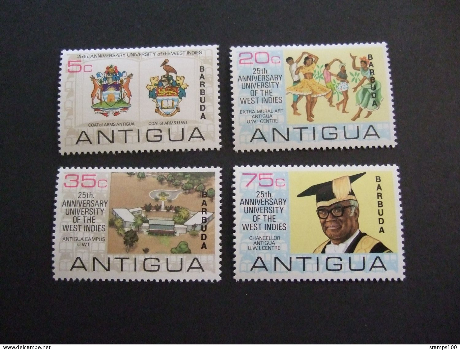 BARBUDA SG139/42 1974 25TH ANNIV OF WEST INDIES MNH** (P27TVN) - 1960-1981 Autonomie Interne