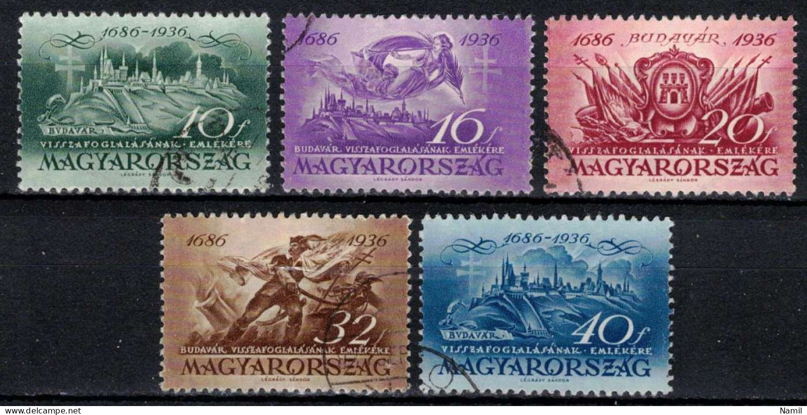 Hongrie 1936 Mi 538-42 (Yv 479-83), Obliteré, - Used Stamps