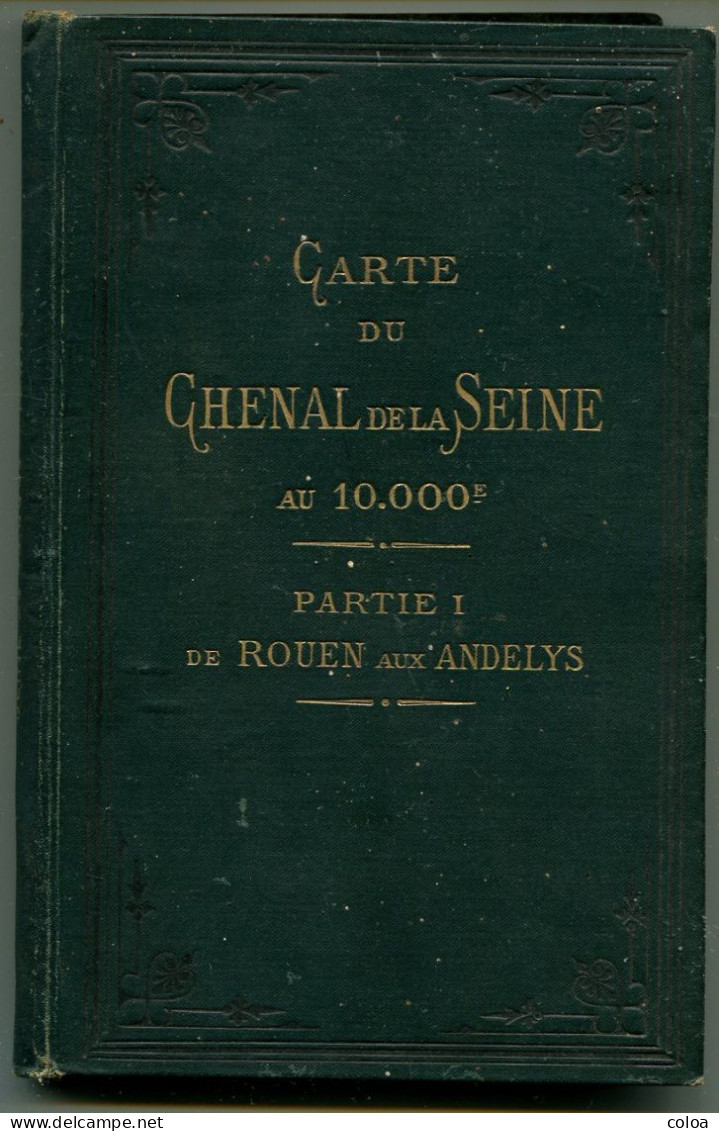 Batellerie VUILLAUME Carte Du Chenal De La Seine De Rouen à Paris Au 1.10.000° 1899 Complet En 3 Volumes - Seekarten