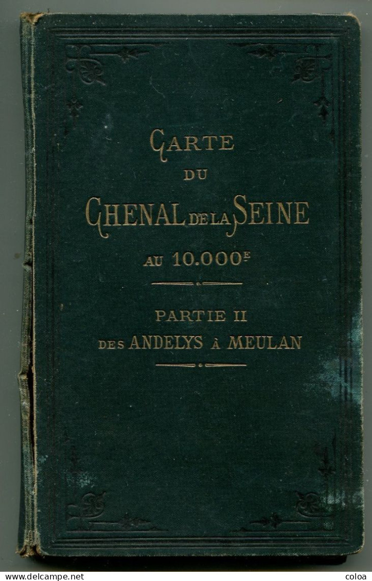Batellerie VUILLAUME Carte Du Chenal De La Seine De Rouen à Paris Au 1.10.000° 1899 Complet En 3 Volumes - Seekarten