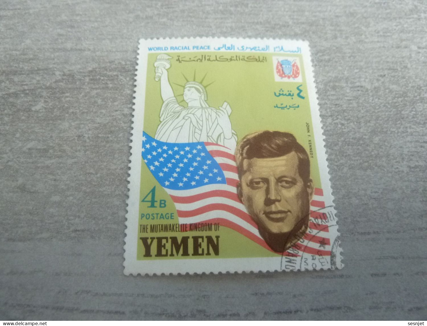 Yemen - John F. Kennedy - Val 4b - Postage - Multicolore - Oblitéré - Année 1969 - - Kennedy (John F.)