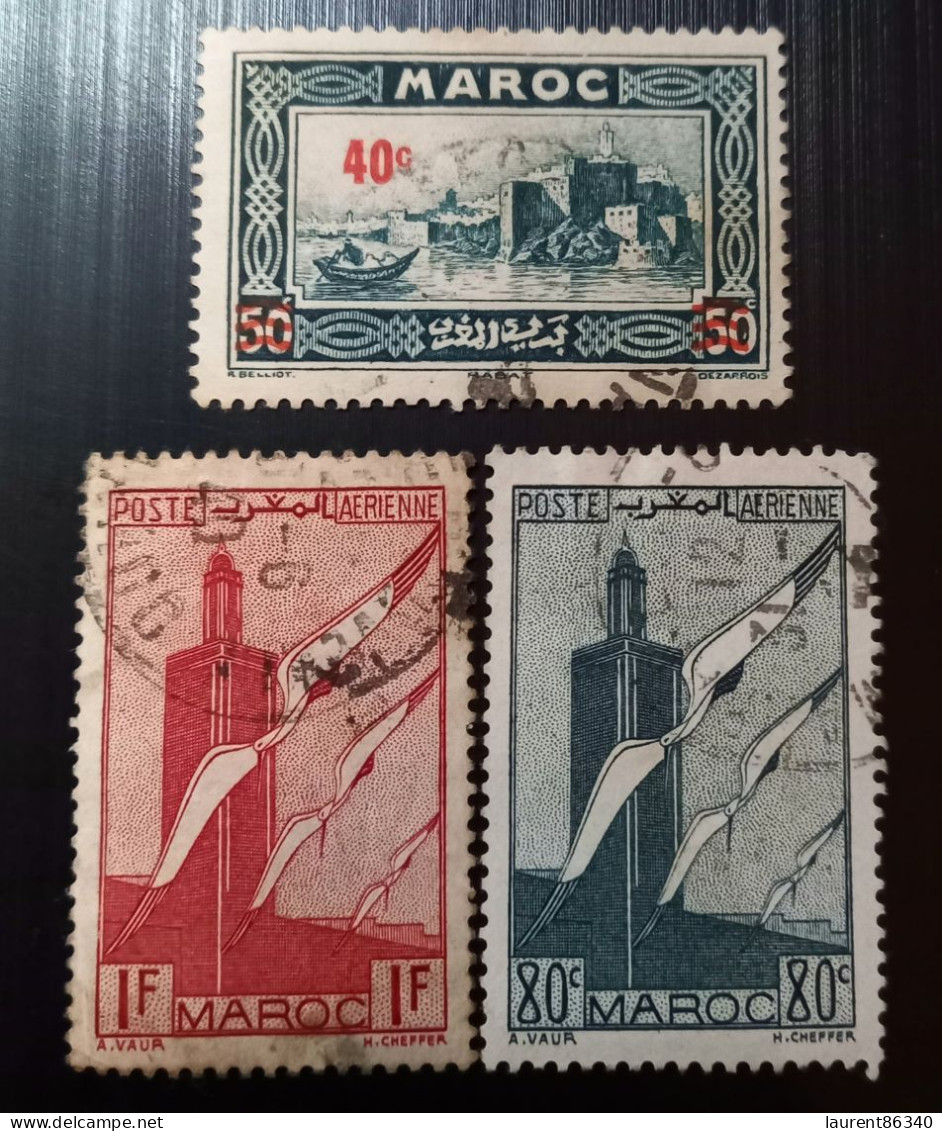 Maroc 1939 Local Motives – Surcharged & Poste Française 1939 Airmail - Used Stamps