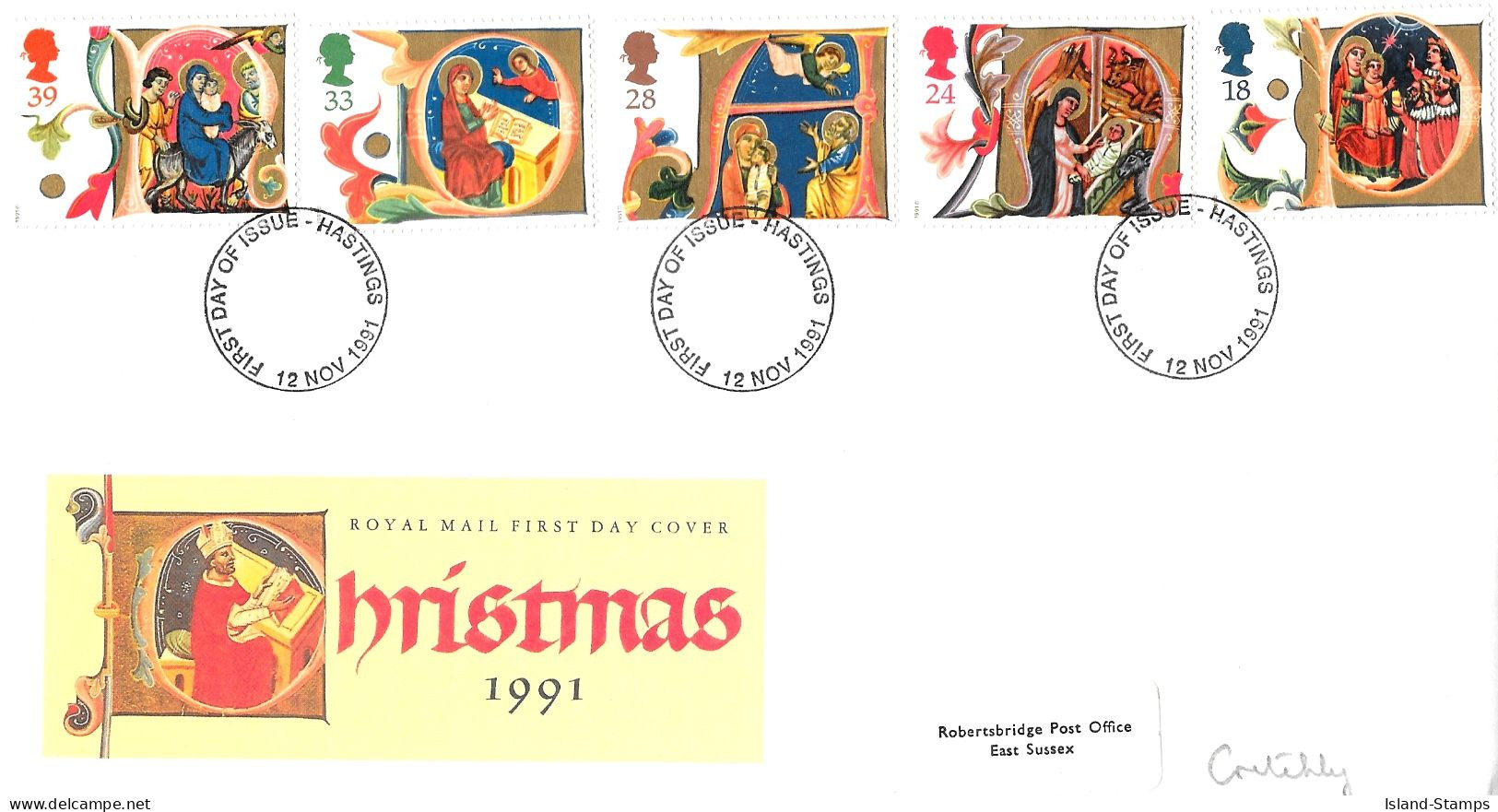 1991 Christmas Addressed FDC Tt - 1991-2000 Em. Décimales