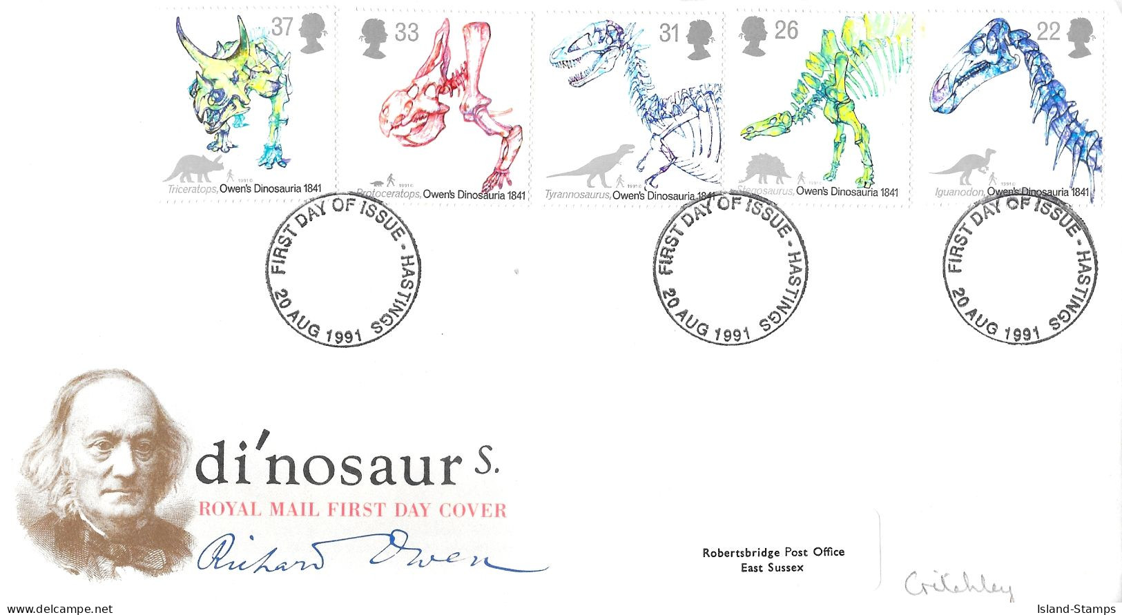 1991 Dinosaurs Addressed FDC Tt - 1991-2000 Decimal Issues