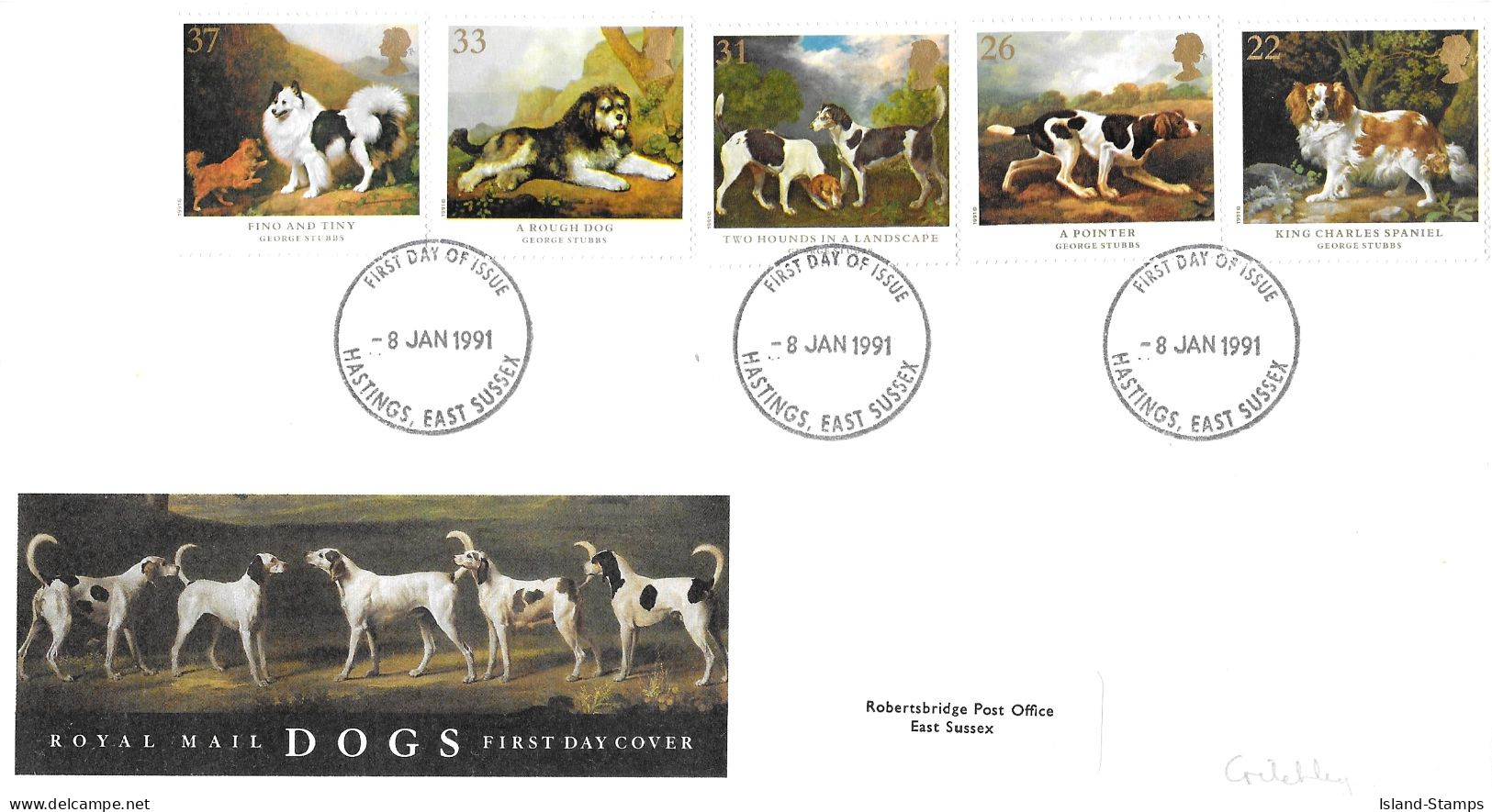 1991 Dogs Addressed FDC Tt - 1991-2000 Decimal Issues