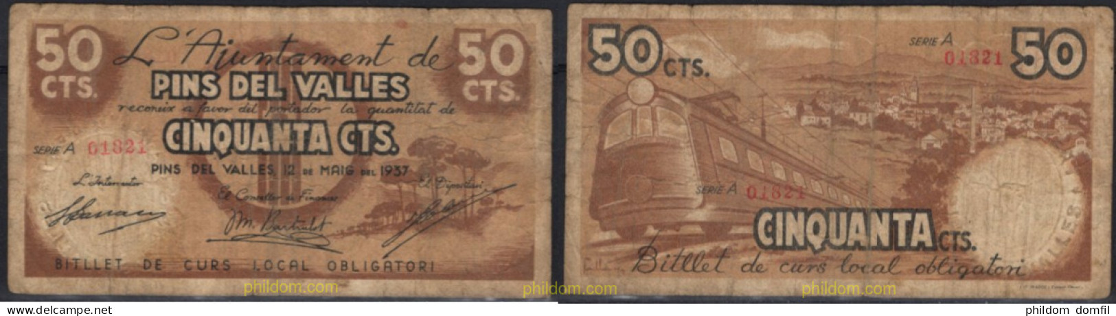 8324 ESPAÑA 2024 AJUNTAMENT DE PINS DEL VALLES 50 CENTIMOS 1937 - [ 4] 1975-… : Juan Carlos I