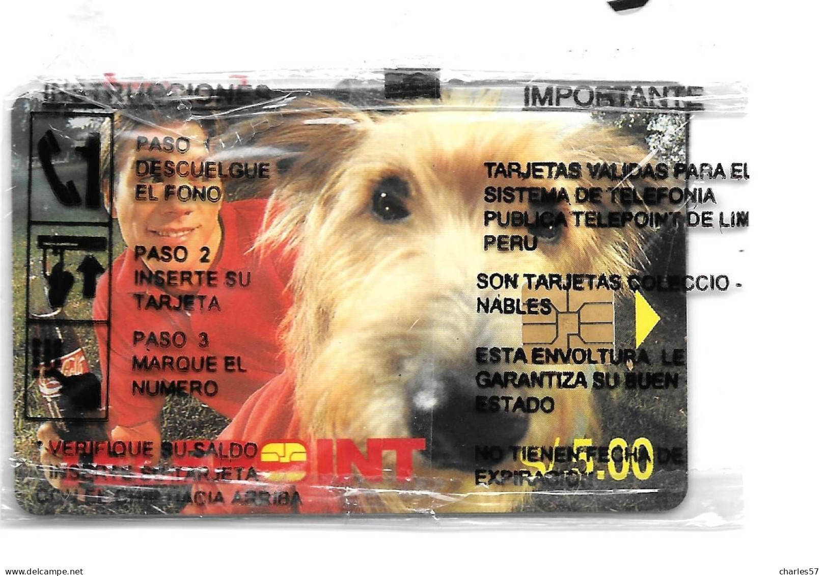 / Pérou :PERU Boy And Dog   -  Carte Neuve Avec Son Plastique (S/.5,00) - Peru