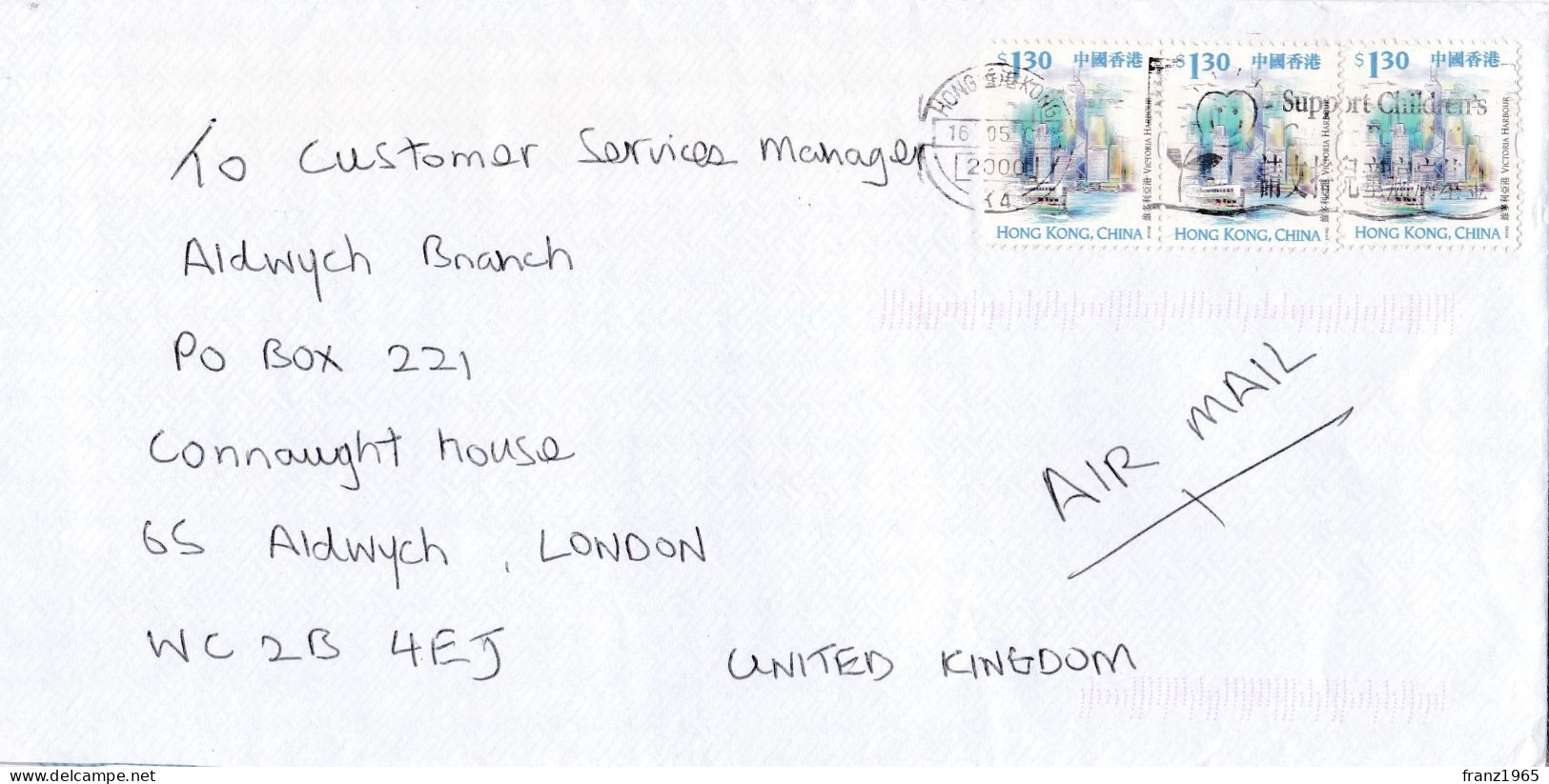 From Hong Kong To UK - 2000 - Briefe U. Dokumente