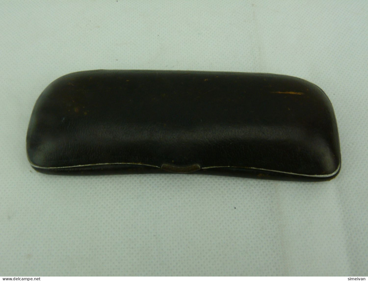 Vintage OPTAL Eyeglasses Case Aluminum With Brown Leather #2310 - Glasses