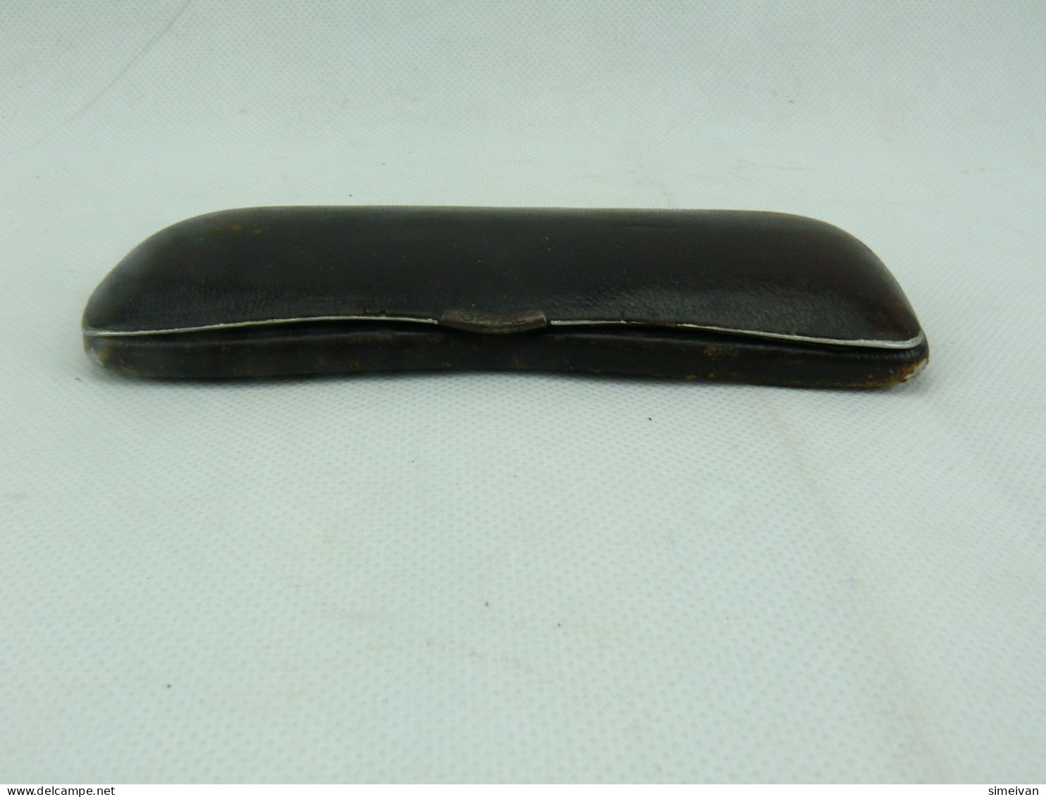 Vintage OPTAL Eyeglasses Case Aluminum With Brown Leather #2310 - Occhiali