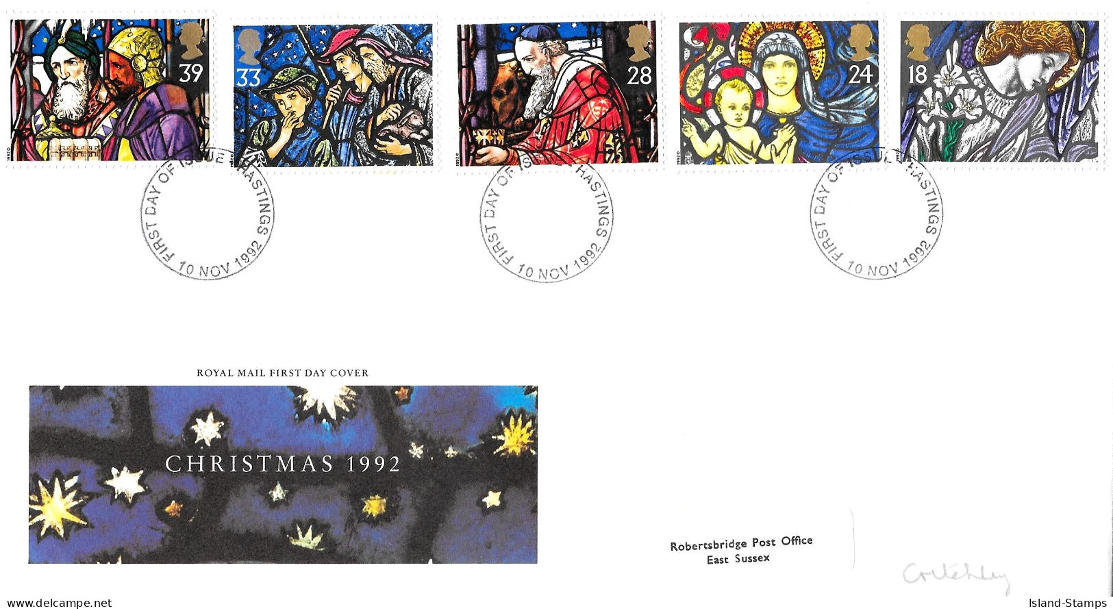 1992 Christmas Addressed FDC Tt - 1991-2000 Decimal Issues