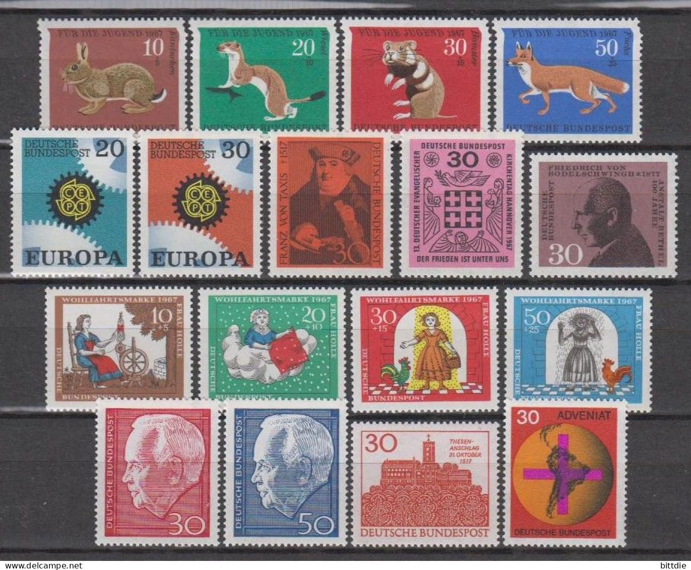 BRD , Jahrgang 1967 , Postfrisch / Xx   (8938) - Collections Annuelles