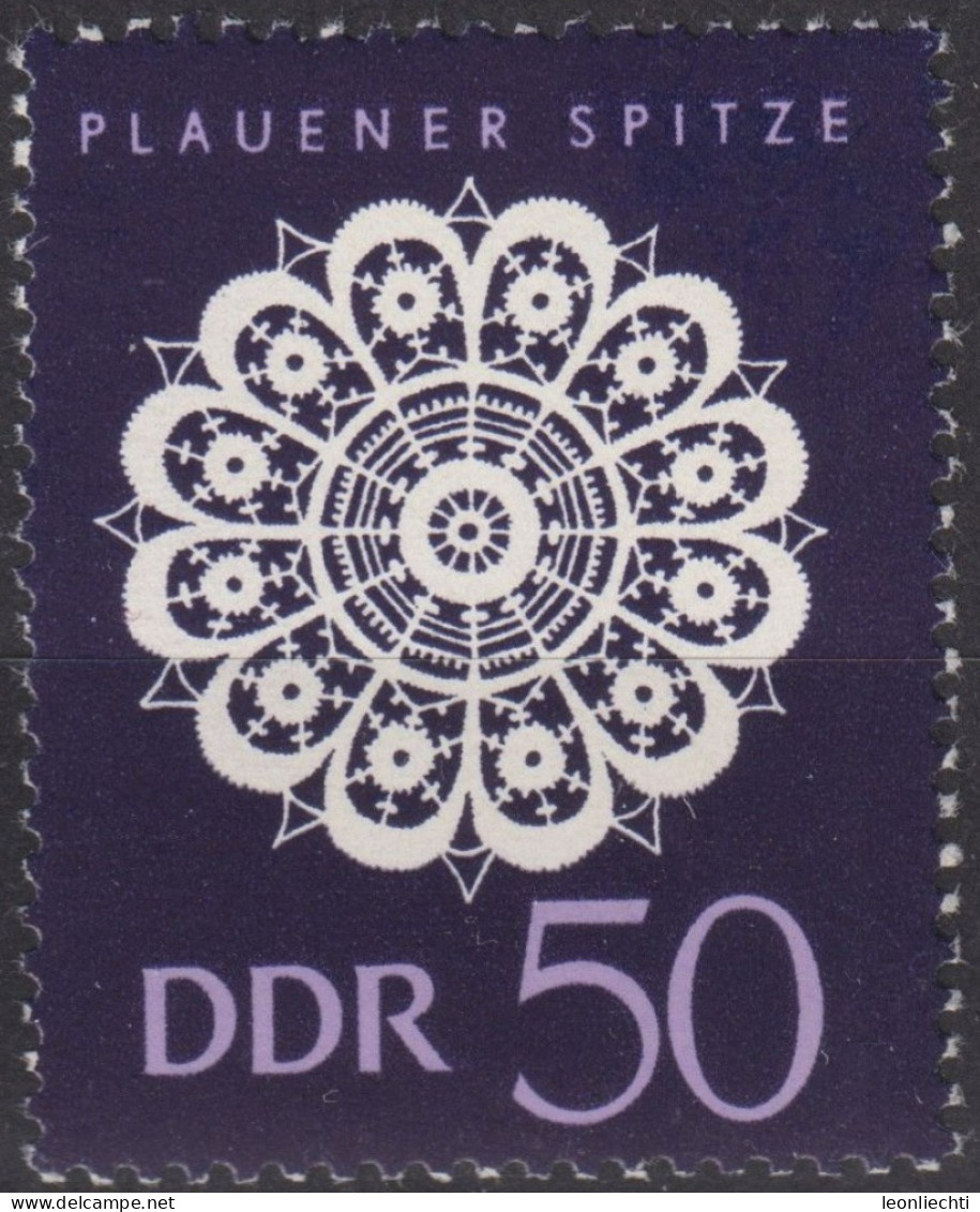 1966 DDR, ** Mi:DD 1188, Yt:DD 879, Plauener Spitze, Blütenmuster - Textiles