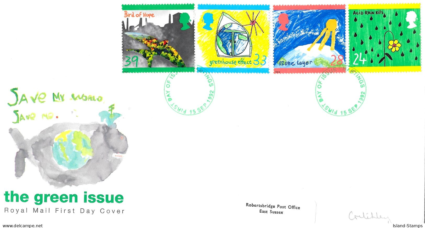 1992 Green Environment Addressed FDC Tt - 1991-2000 Decimal Issues