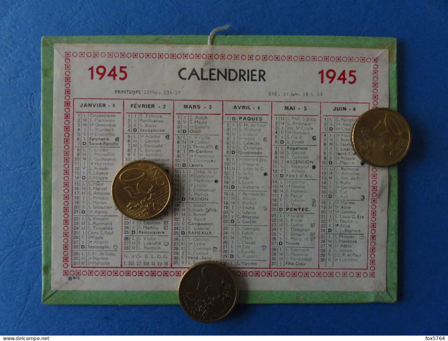 WW2 / CALENDRIER / POILU CAMPAGNE DE FRANCE / ORIGINAL / 07 - Petit Format : 1941-60