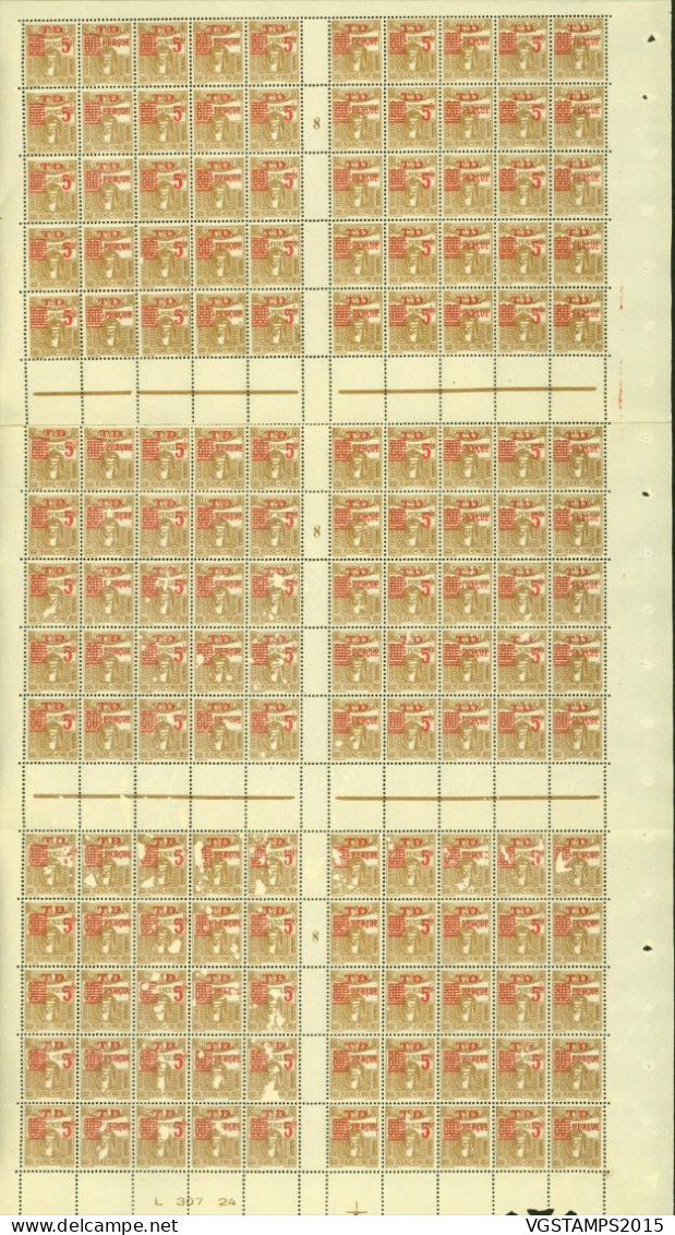 Tunisie 1941- Colonie Française - Timbres Neufs. Yvert Taxe Nr.: 52. Feuille De150 Avec Millesime "8" (x3  (EB) AR-02088 - Neufs