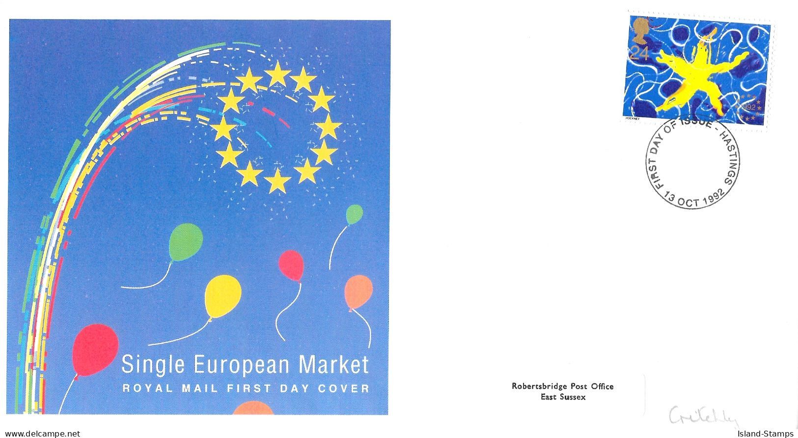 1992 Single Euro Market Addressed FDC Tt - 1991-2000 Decimal Issues