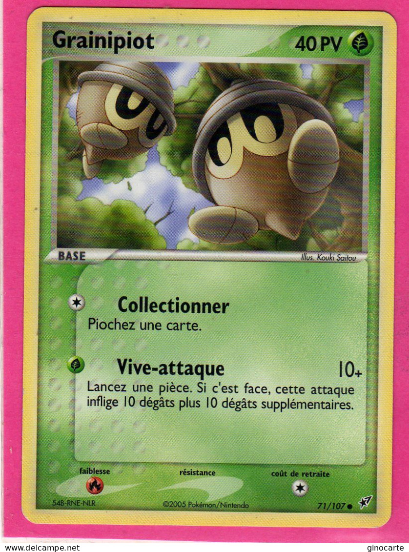 Carte Pokemon 2005 Ex Deoxys 71/107 Grainipiot 40pv Bon Etat - Ex