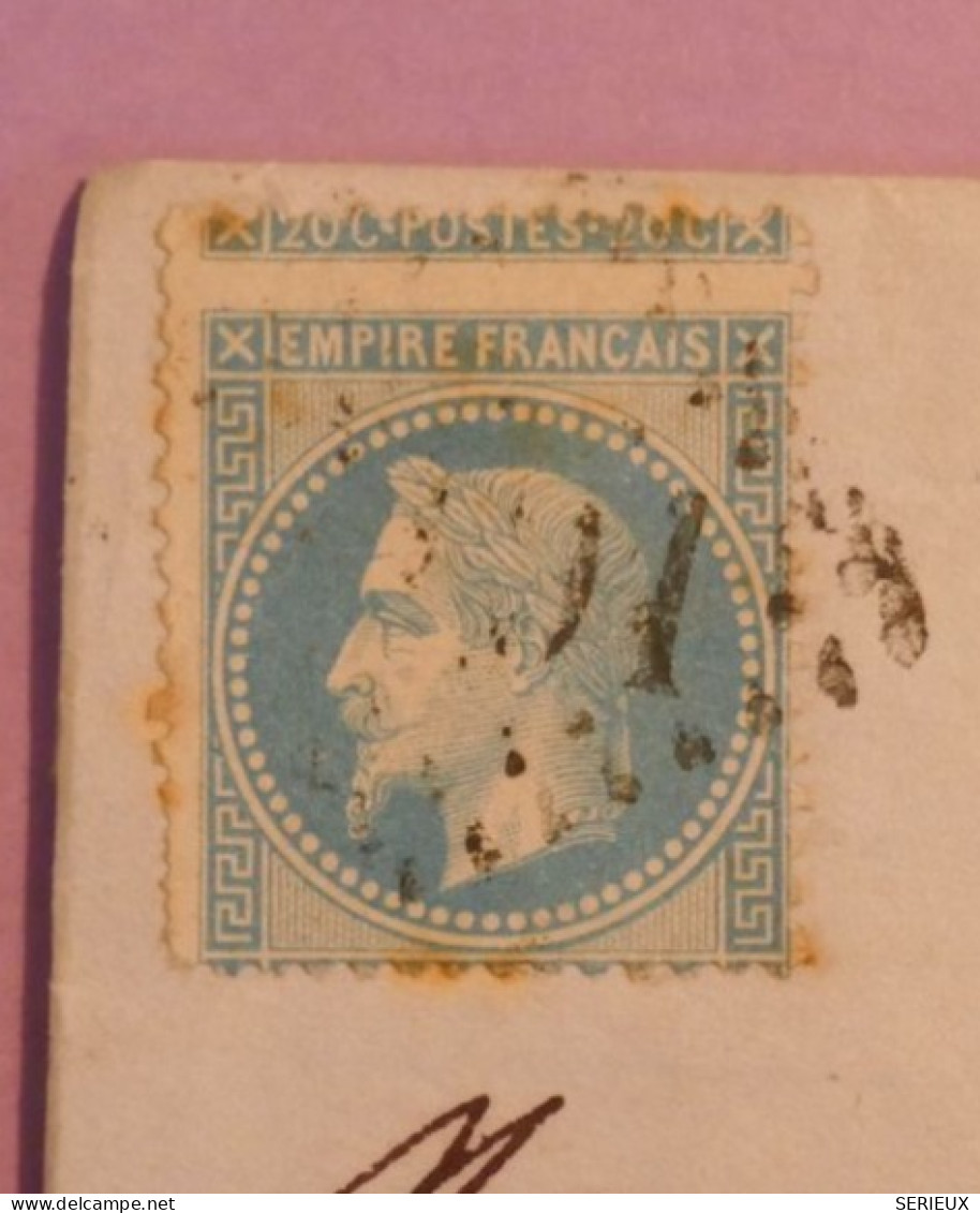 DK 21 FRANCE BELLE  LETTRE RR 1869 PETIT BUREAU ROMANS +N°29 PIQUETAGE CHEVAL +++  AFF. INTERESSANT +++ + - 1849-1876: Classic Period