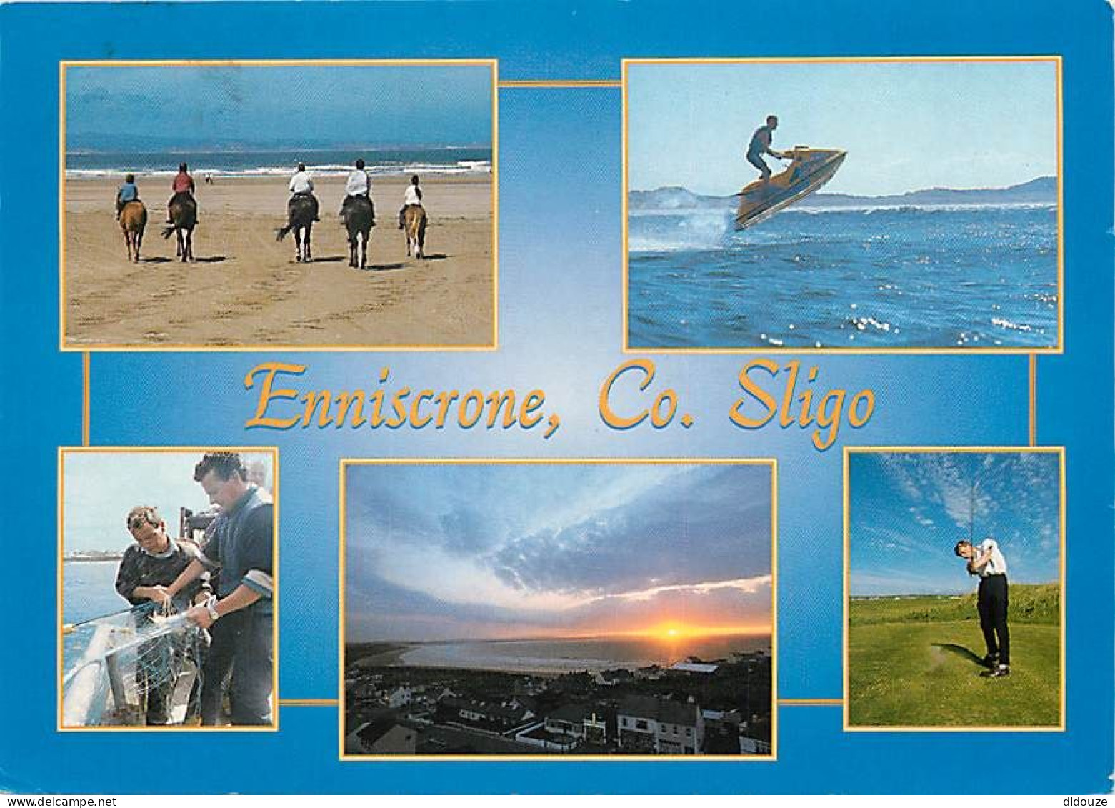 Irlande - Sligo - Enniscrone - Multivues - Golf - Jet Ski - Chevaux - Voir Timbre - Ireland - CPM - Voir Scans Recto-Ver - Sligo