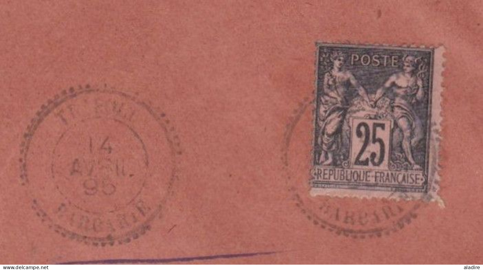 1895 - 25 C Sage Sur Enveloppe + Lettre En Italien De Tripoli, Barbarie Vers Malta Malte, GB - Cachet à Cercle Pointillé - Storia Postale