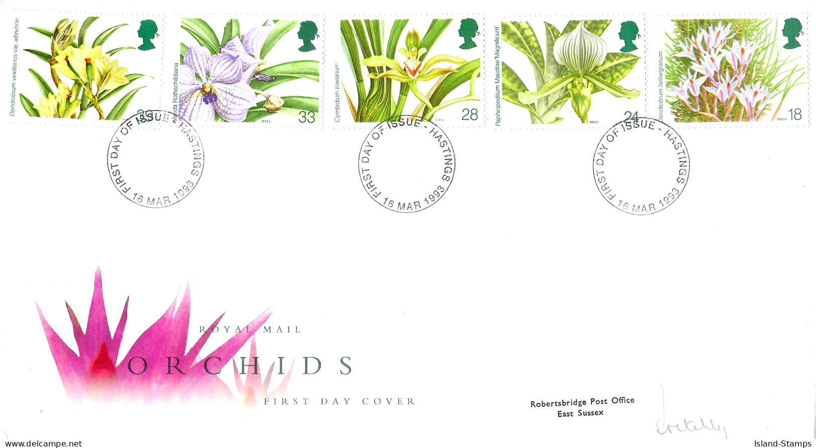 1993 Orchids Addressed FDC Tt - 1991-2000 Decimal Issues