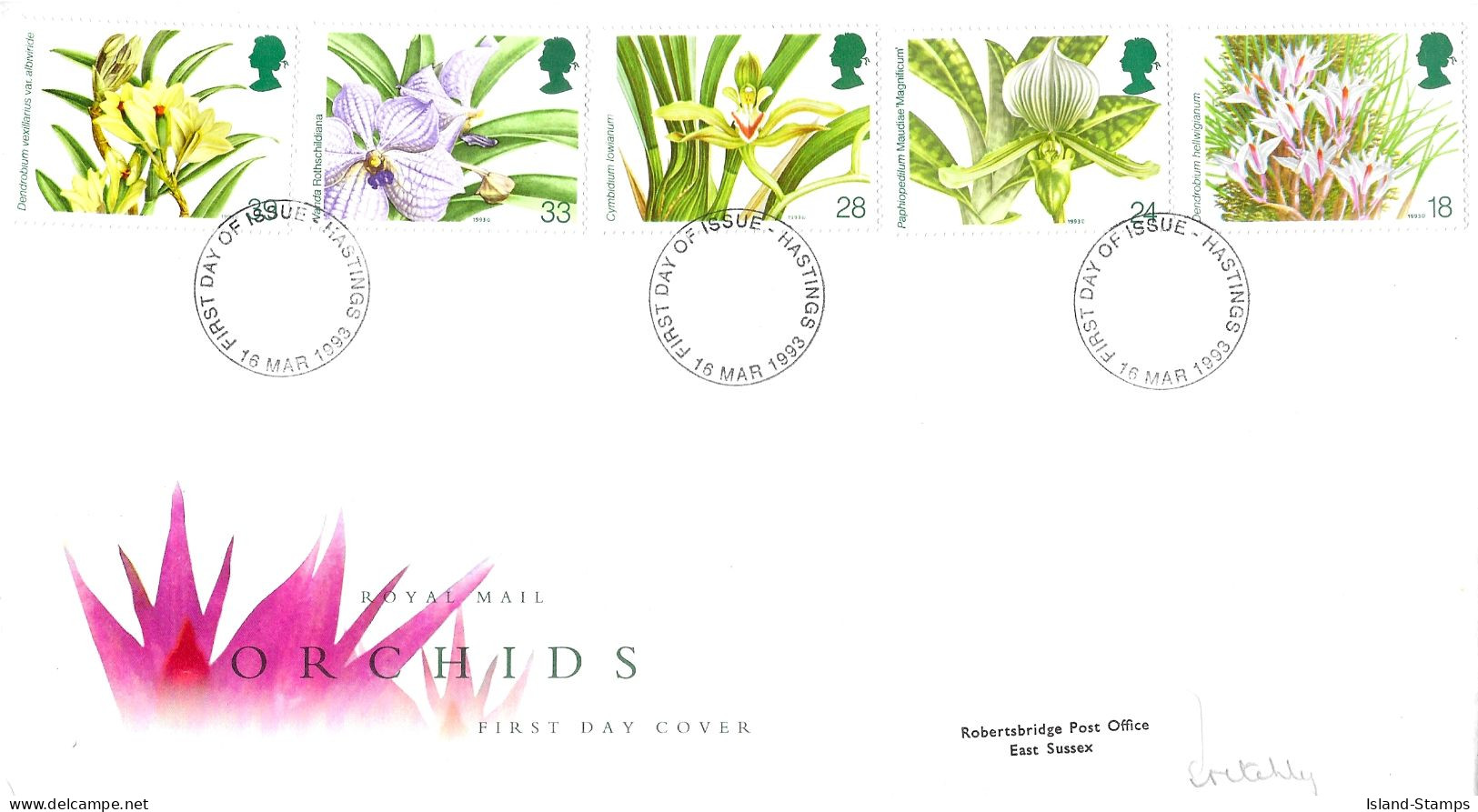 1993 Orchids Addressed FDC Tt - 1991-2000 Dezimalausgaben