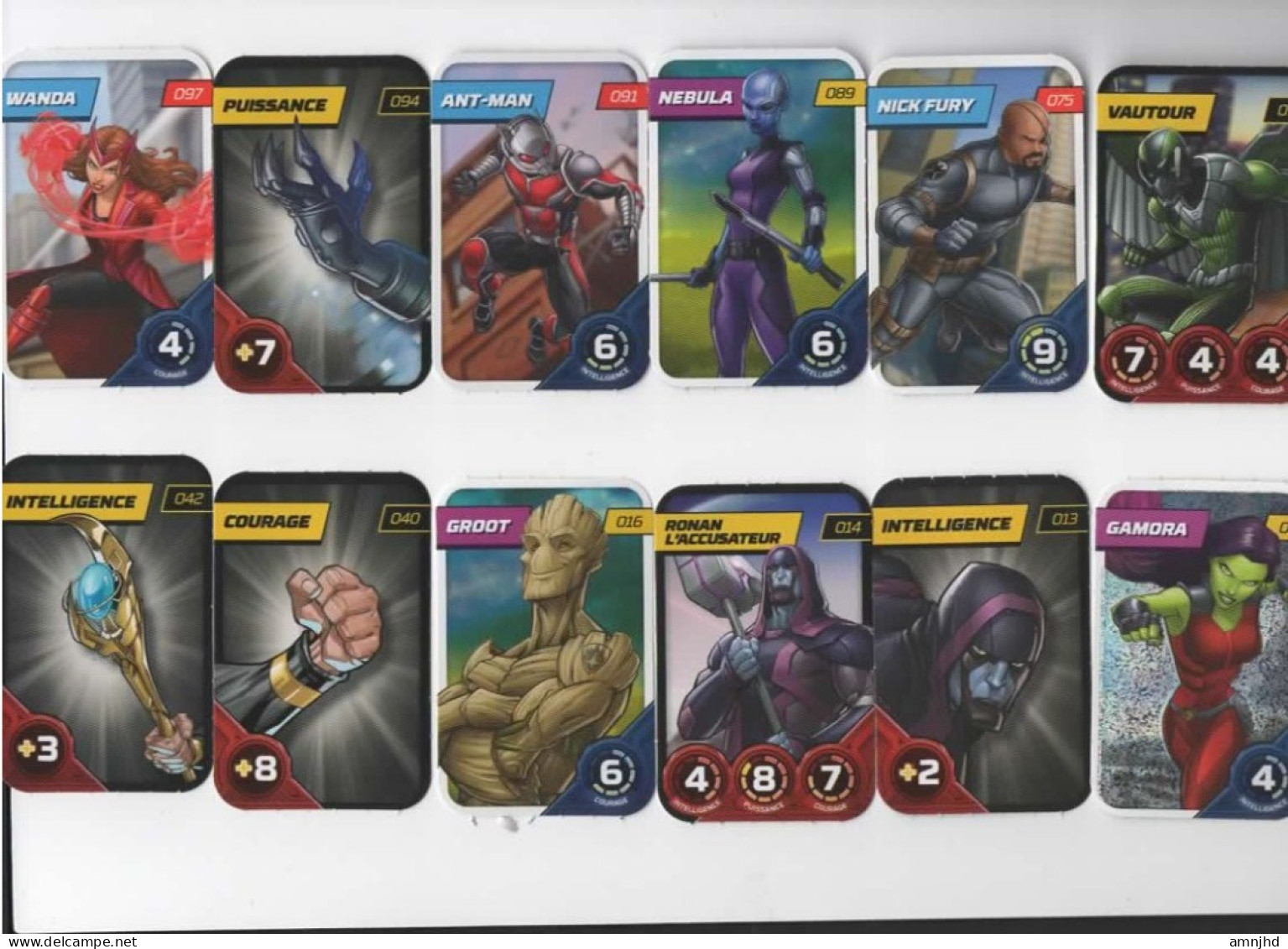 Lot  DE 12 Cartes Colection MARVEL - Other & Unclassified