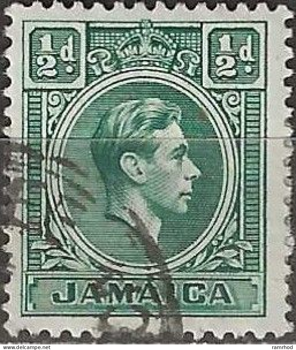 JAMAICA 1938 King George VI - ½d. - Green FU - Jamaica (...-1961)