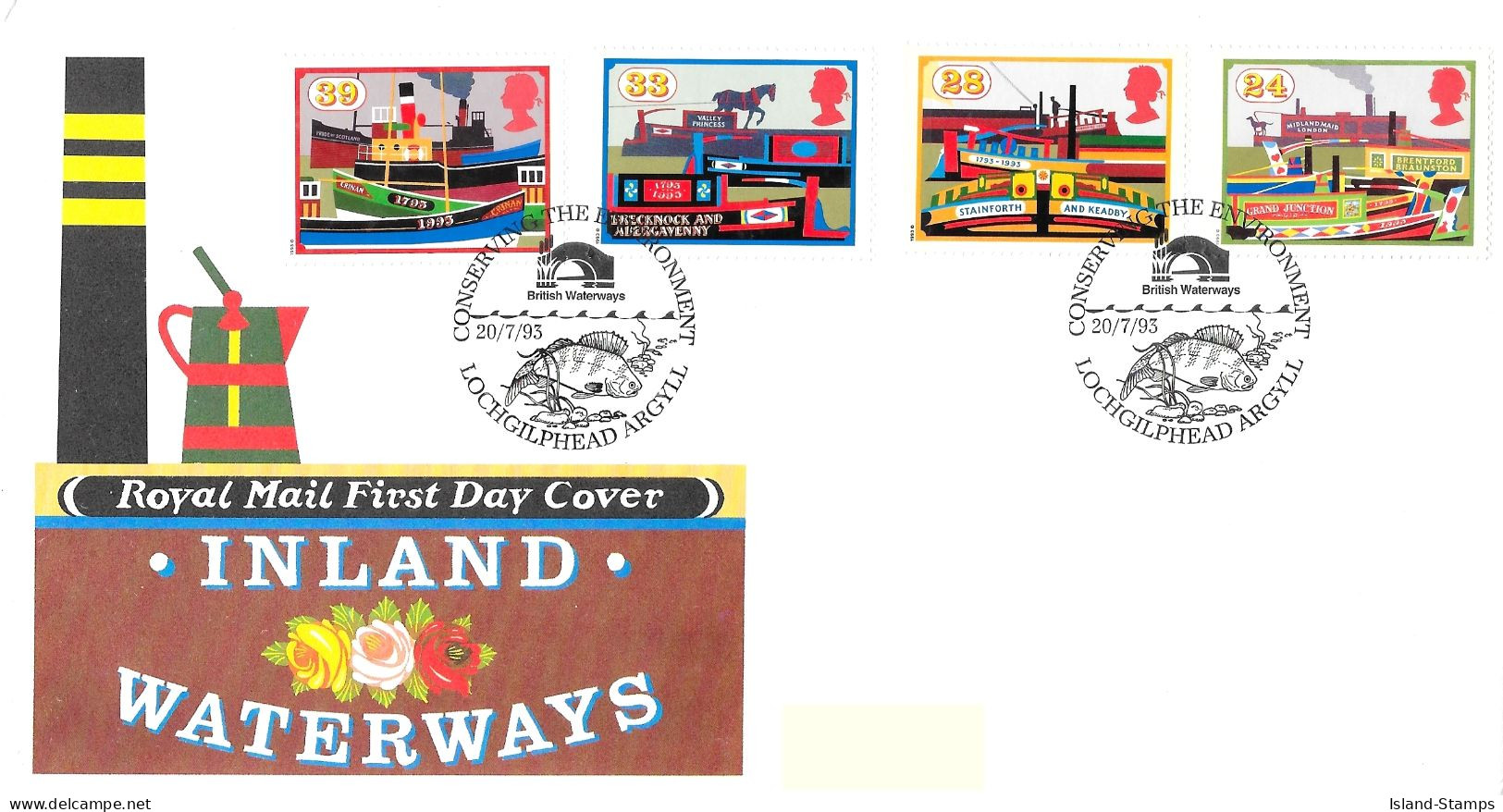 1993 Waterways Addressed FDC Tt - 1991-2000 Em. Décimales