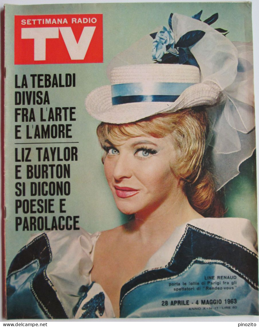 SETTIMANA RADIO TV 17 1963 Line Renaud Renata Tebaldi Carla Nani Mocenigo - Télévision