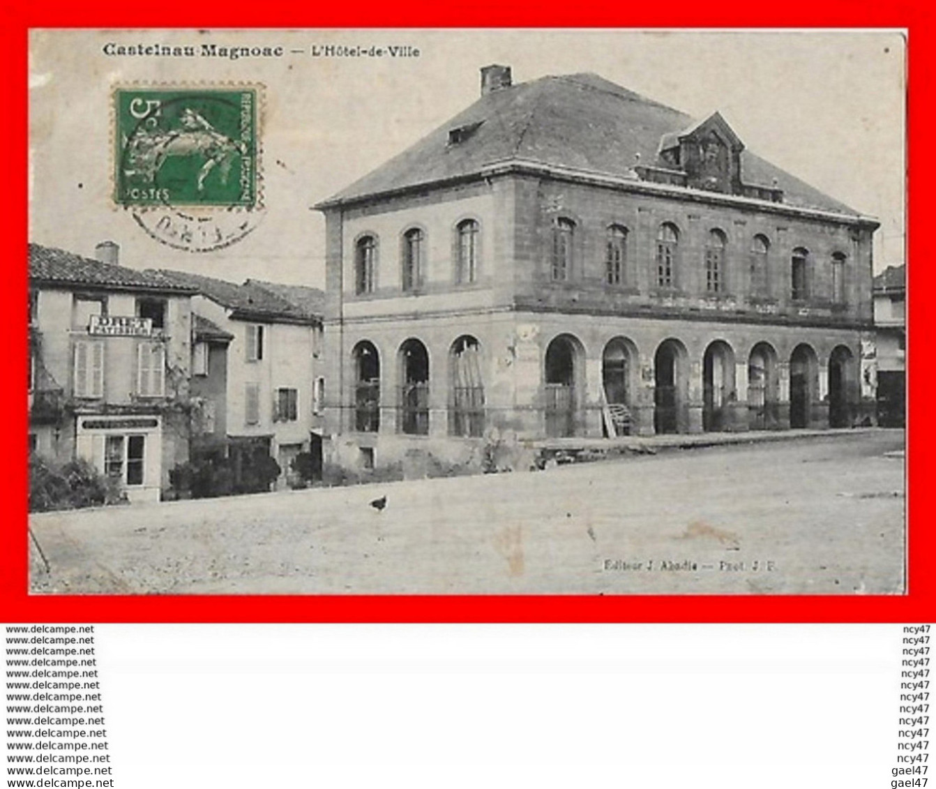 CPA (65) CASTELNA-MAGNOAC.  L'Hôtel De Ville, Commerce Patisserie DRET...S951 - Castelnau Magnoac