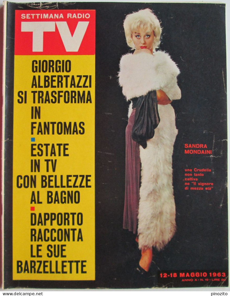 SETTIMANA RADIO TV 19 1963 Sandra Mondaini Giorgio Albertazzi Paola Pitagora - Televisie